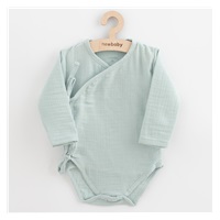 Niemowlęce muślinowe body z bocznym wiązaniem New Baby Soft dress mięta