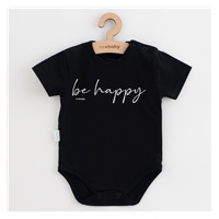 Niemowlęce bawełniane body z krótkim rękawem New Baby Be Happy
