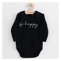 Niemowlęce bawełniane body z długim rękawem New Baby Be Happy