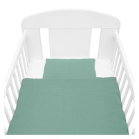 Muslinowý 2-częściowy zestaw do łóżeczka New Baby 90/120 cm zielony
