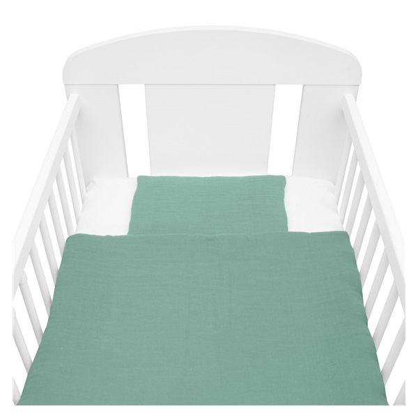 Muslinowý 2-częściowy zestaw do łóżeczka New Baby 90/120 cm zielony