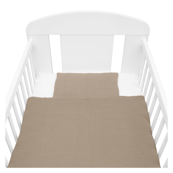 Muslinowý 2-częściowy zestaw do łóżeczka New Baby 90/120 cm beżowy