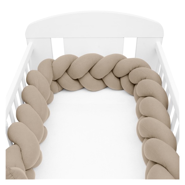 Muślinowy ochraniacz do łóżeczka warkocz New Baby beżowy