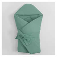 Muślinowy rożek z kapturkiem New Baby zielony