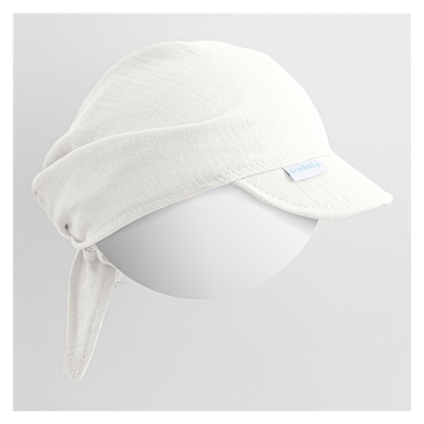 Letnia muślinowa chustka dziecięca z daszkiem New Baby Soft dress beżowy