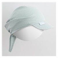 Letnia muślinowa chustka dziecięca z daszkiem New Baby Soft dress mięta