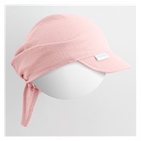 Letnia muślinowa chustka dziecięca z daszkiem New Baby Soft dress różowy