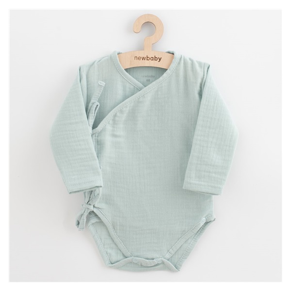Niemowlęce muślinowe body z bocznym wiązaniem New Baby Soft dress mięta