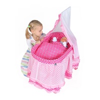 Koszyk z baldachimem dla lalek Baby Mix Nikolka jasnoróżowy